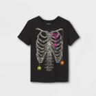 Boys' Skeleton Ribcage Graphic Short Sleeve T-shirt - Cat & Jack Black