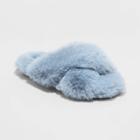 Girls' Brooklyn Crossband Fur Slippers - Cat & Jack Blue