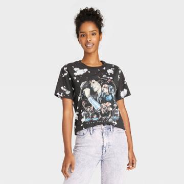 David Bowie Women's Bowie Short Sleeve Graphic T-shirt - Black Tie-dye