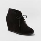 Women's Bessie Microsuede Wide Width Wedge Bootie - Universal Thread Black 7w,