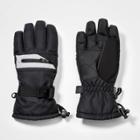 Boys' Onyx Zipper Gloves - All In Motion Black 4-7, Black/black