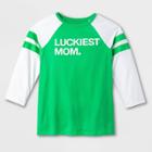 Women's 'luckiest' Raglan Sleeve Graphic T-shirt - Cat & Jack Green