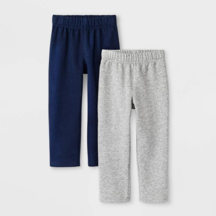 Toddler Boys' 2pk Fleece Pants - Cat & Jack Navy/gray 4t, Toddler Boy's, Blue