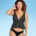 Kona Sol Women's Peplum V-neck Cropped Tankini Top - Kona