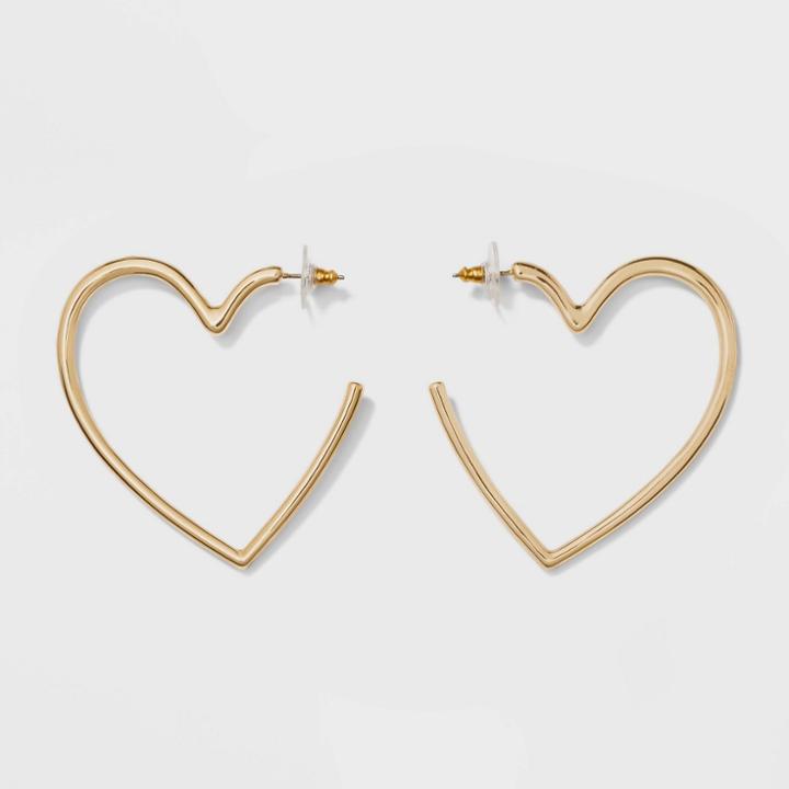 Sugarfix By Baublebar Heart Hoop Earrings - Gold