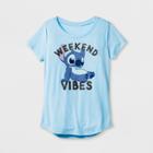 Disney Girls' Lilo & Stitch Weekend Vibes Graphic Short Sleeve T-shirt -