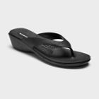 Women's Splash Molded Wedge Flip Flop Sandals - Okabashi Black