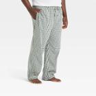 Men's Big & Tall Plaid Poplin Pajama Pants - Goodfellow & Co Green