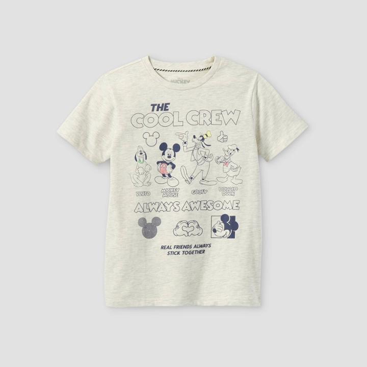 Boys' Mickey Mouse & Friends Cool Crew Short Sleeve Graphic T-shirt - Beige