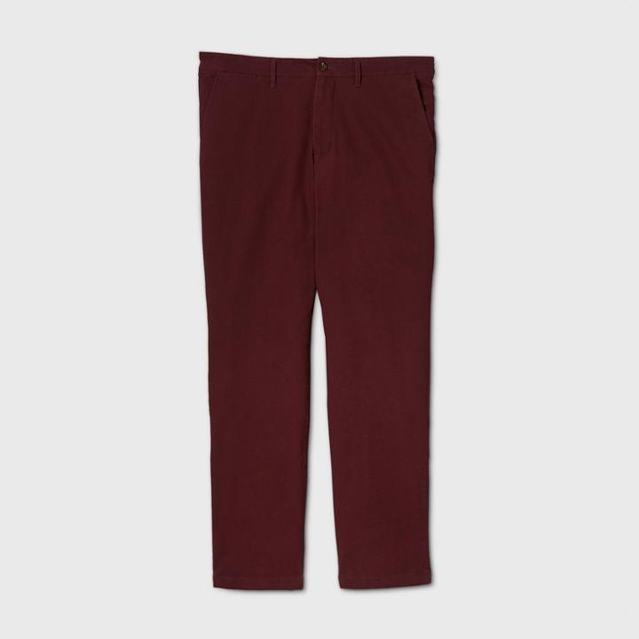 Men's Tall Straight Fit Hennepin Chino Pants - Goodfellow & Co Red Wine