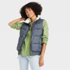 Women's Puffer Vest - Universal Thread Blue Floral