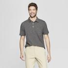 Men's Pinstripe Regular Fit Short Sleeve Jersey Polo Shirt - Goodfellow & Co Thundering Gray