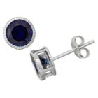 1 2/3 Tcw Tiara Sterling Silver 6mm Bezel-set Sapphire
