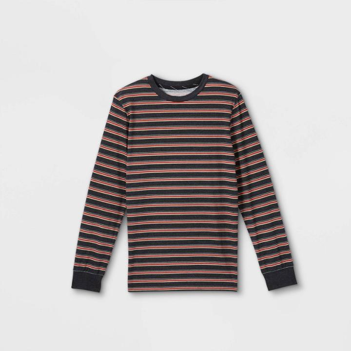 Boys' Striped Long Sleeve T-shirt - Art Class Black