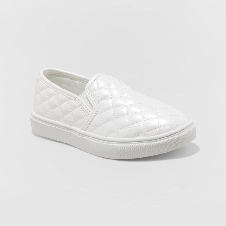 Girls' Maha Quilted Gore Sneakers - Cat & Jack White 2, Toddler Girl's