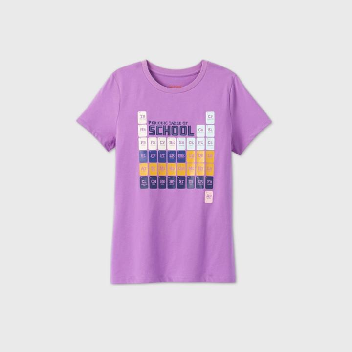 Women's Short Sleeve Periodic Table Graphic T-shirt - Cat & Jack Purple