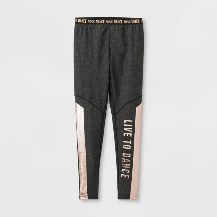 Target Girls' Live To Dance Active Wear Leggings - Heather Black