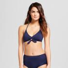 Mossimo Women's Tie Front Bralette Bikini Top - Navy (blue) -