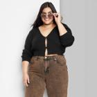 Women's Plus Size Cropped Cardigan - Wild Fable Black