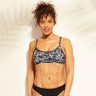 Women's Strappy Side Bralette Bikini Top - Kona Sol Grey Snake Print