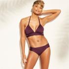 Women's Medium Coverage Tab Side Hipster Bikini Bottom - Kona Sol Royal Burgundy