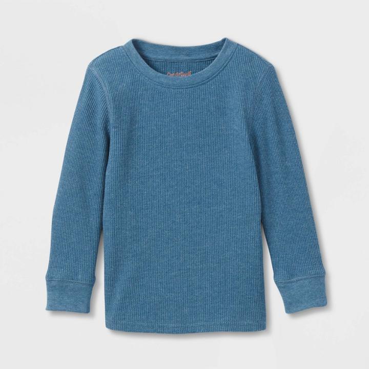 Toddler Boys' Jersey Knit Crew Neck Long Sleeve T-shirt - Cat & Jack Blue