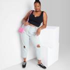 Women's Super-high Rise Distressed Curvy Mom Jeans - Wild Fable
