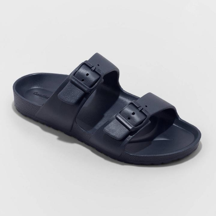 Men's Carson Two Band Slide Sandals - Goodfellow & Co Navy Blue