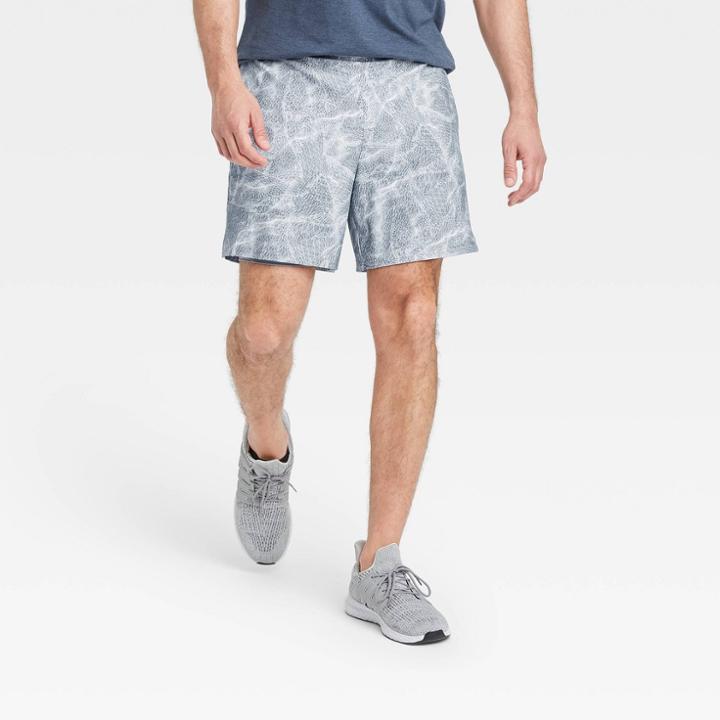 Men's Big & Tall Printed Any Sport Shorts - All In Motion Light Gray Xxxl