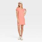 Women's Short Sleeve T-shirt Dress - Universal Thread Coral Orange