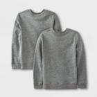 Boys' 2pk Fleece Pullover Crewneck Sweatshirt - Cat & Jack Gray