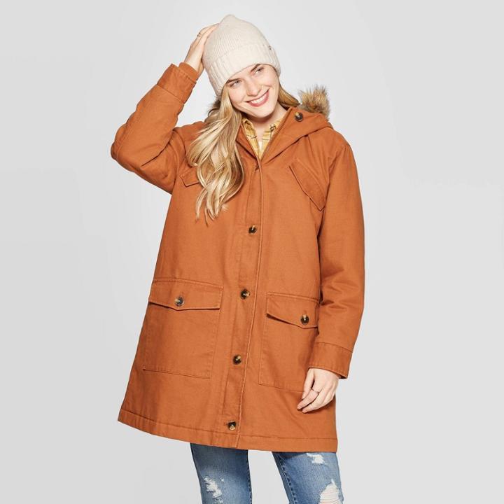 Women's Twill Parka - Universal Thread Rust Xl, Women's, Red