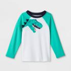 Toddler Boys' Raglan Dino Cosplay Long Sleeve Rash Guard - Cat & Jack White