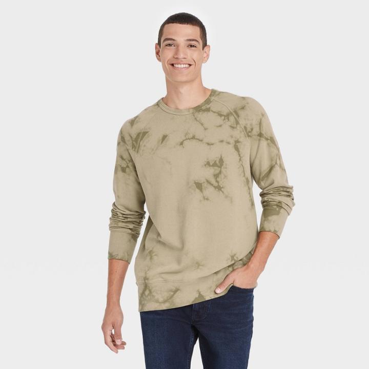 Men's Standard Fit Crewneck Sweatshirt - Goodfellow & Co Beige