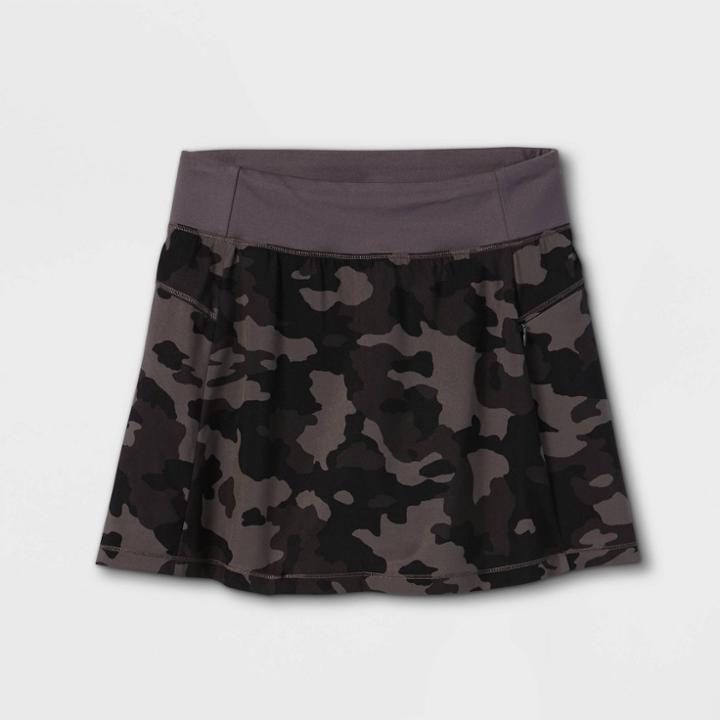 Girls' Stretch Woven Performance Skorts - All In Motion Gray