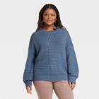 Women's Plus Size Crewneck Pullover Sweater - Universal Thread Navy Blue