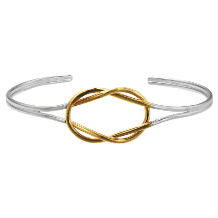 Target Women's Loveknot Cuff Bracelet In Sterling Silver And 14k Vermeil - Silver/gold