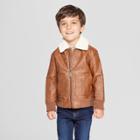 Genuine Kids From Oshkosh Toddler Boys' Aviator Bomber Jacket - Brown