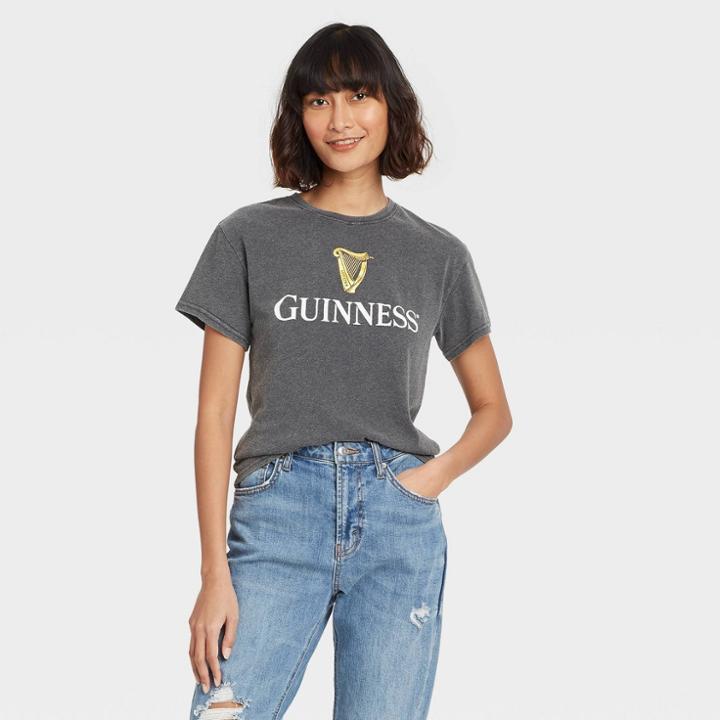 Women's Guinness Short Sleeve Graphic T-shirt - Charcoal Gray