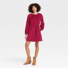 Women's Balloon Long Sleeve Corduroy Shift Dress - Universal Thread Red