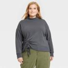 Women's Plus Size Ruched Sweatshirt - Knox Rose Dark Gray