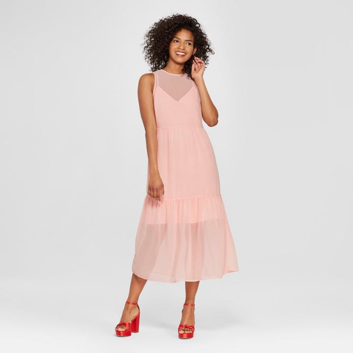 Women's Tiered Tank Midi Dress - Who What Wear Peach