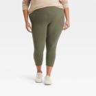 Women's Plus Size High-waisted Capri Leggings - Ava & Viv Olive X, Green