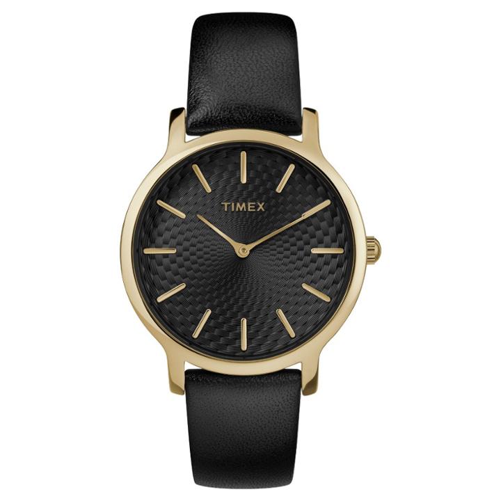 Women's Timex Metropolitan Watch With Leather Strap - Gold/black