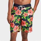 Men's 9 Photo Trop Board Shorts - Goodfellow & Co Black