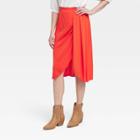 Women's Drapey A-line Wrap Skirt - Knox Rose Orange