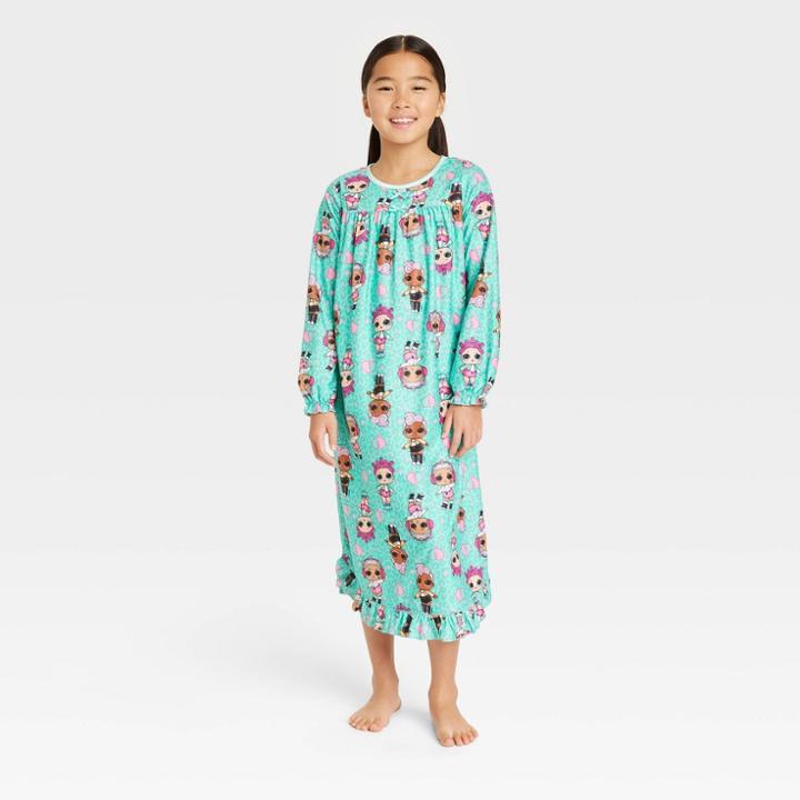 L.o.l. Surprise! Girls' Lol Surprise Granny Long Sleeve Nightgown - Green