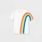 Girls' Rainbow Short Sleeve Rash Guard Swim Shirt - Cat & Jack White