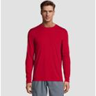 Hanes Men's Big & Tall Long Sleeve Cooldri Performance T-shirt -deep Red