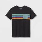 Boys' Chest Striped Pocket Short Sleeve T-shirt - Cat & Jack Charcoal Gray
